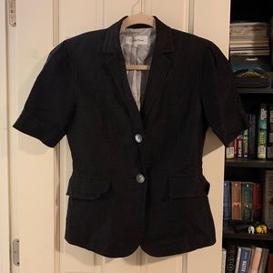 Calvin Klein Black Linen Short Sleeved Blazer